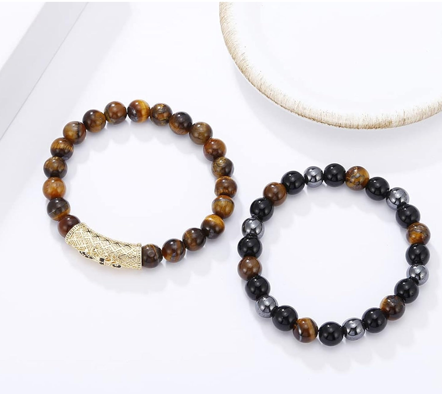 8mm Tiger Eye Triple Protection Bracelet