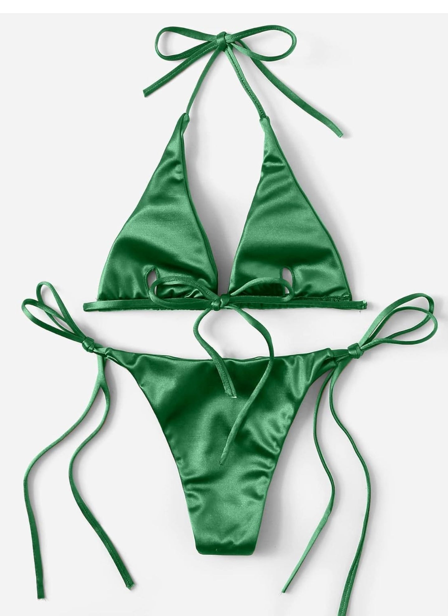Metallic Halter Top 2 Piece Swimsuit
