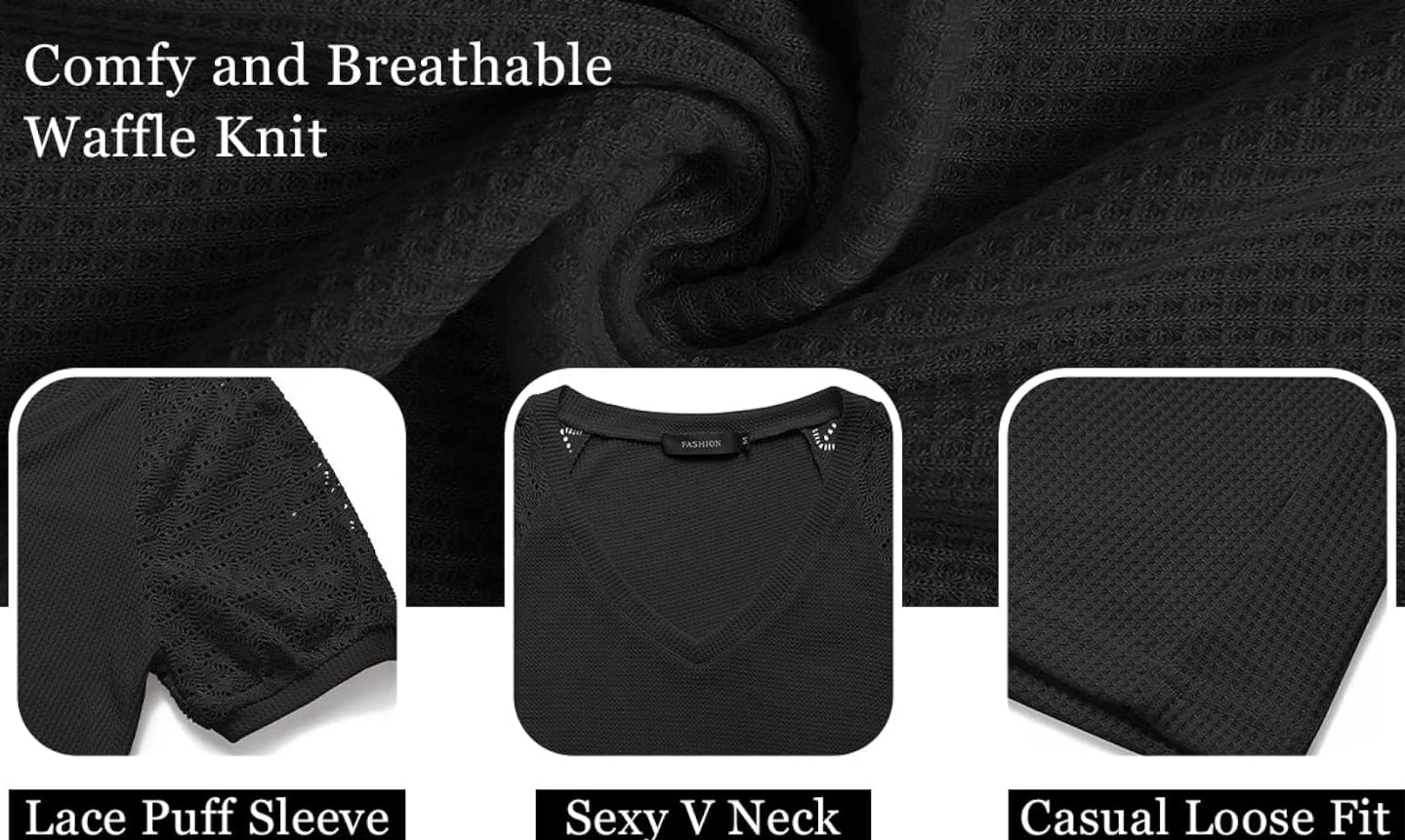 Merokeety Women's Summer Lace VNeck Top