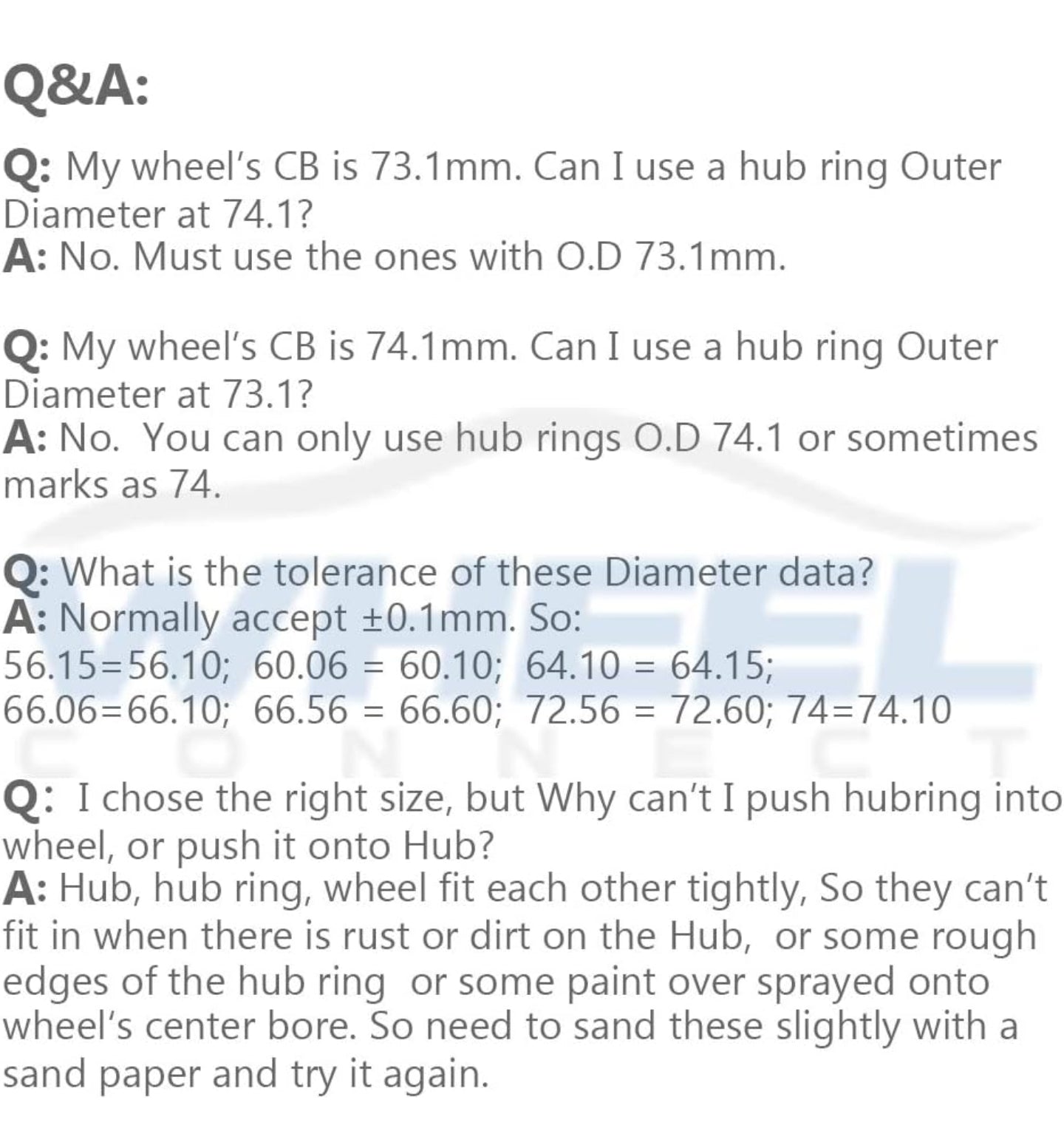 Wheel Connect Plastic HUB RINGS