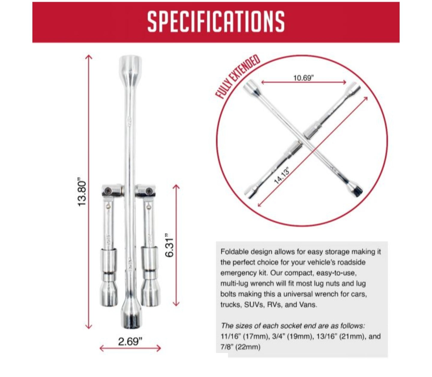 Coyote 4 Way Lug Wrench