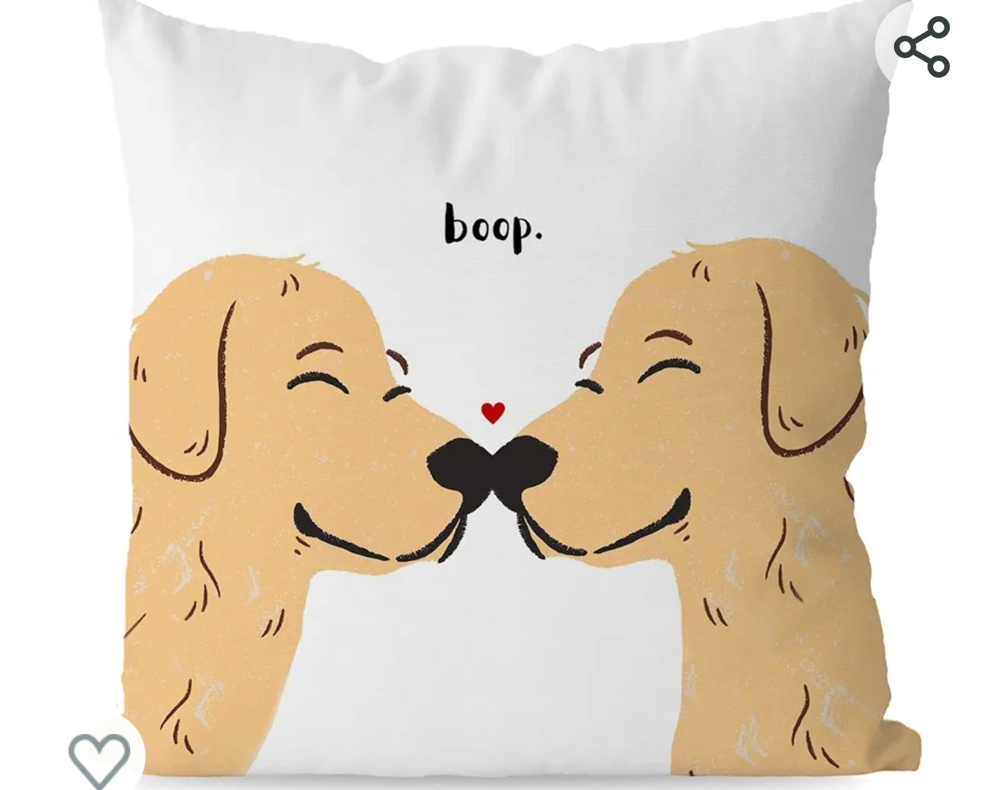 18 x 18 in Sweet Boop Golden Dog Pillow Cover