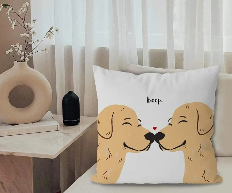 18 x 18 in Sweet Boop Golden Dog Pillow Cover