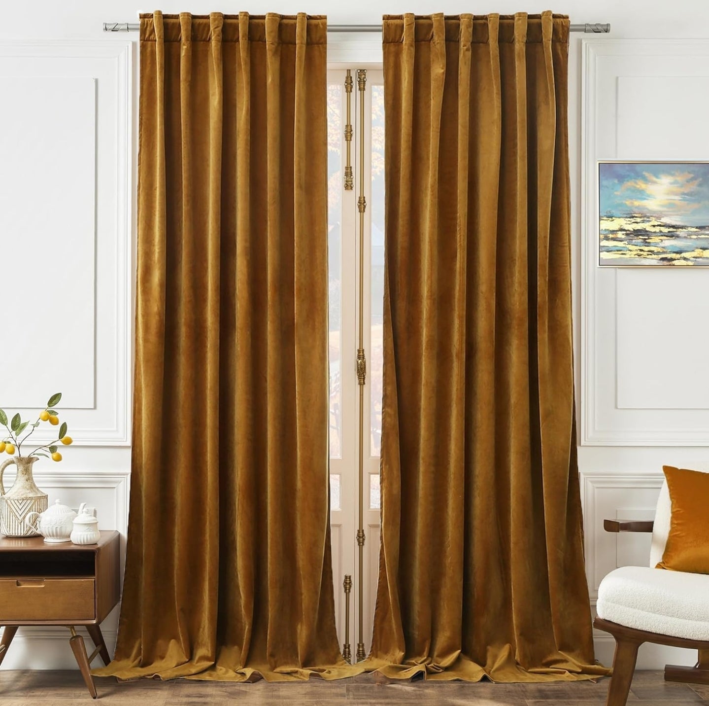 Timeper Back Top Velvet Curtains