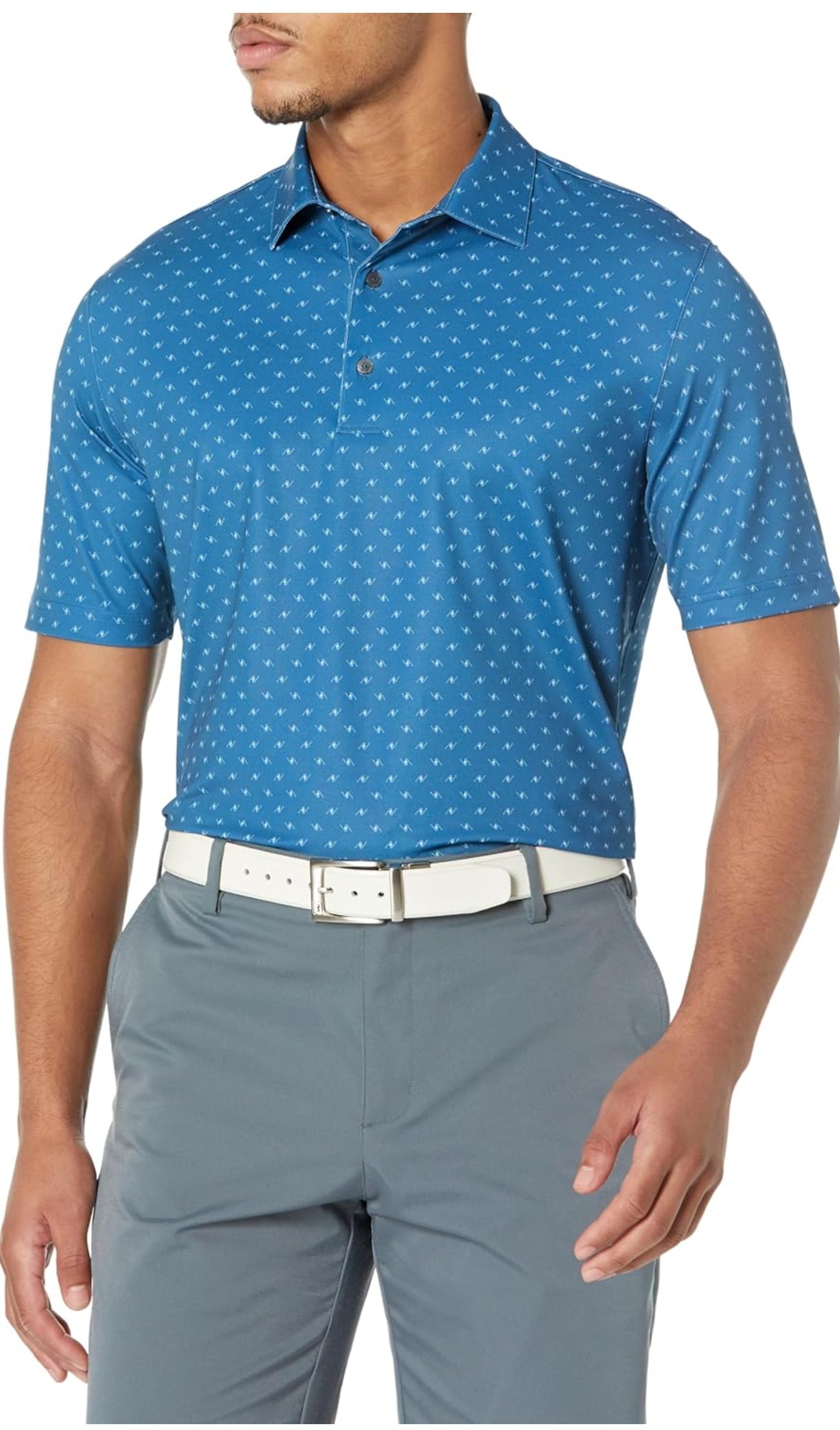 Greg Norman Freedom Micro Pique Spinner Print Polo