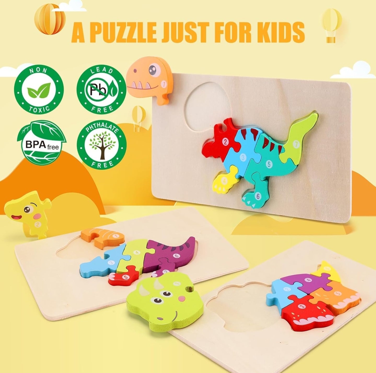 Nashrio Wooden Dinosaur Puzzle