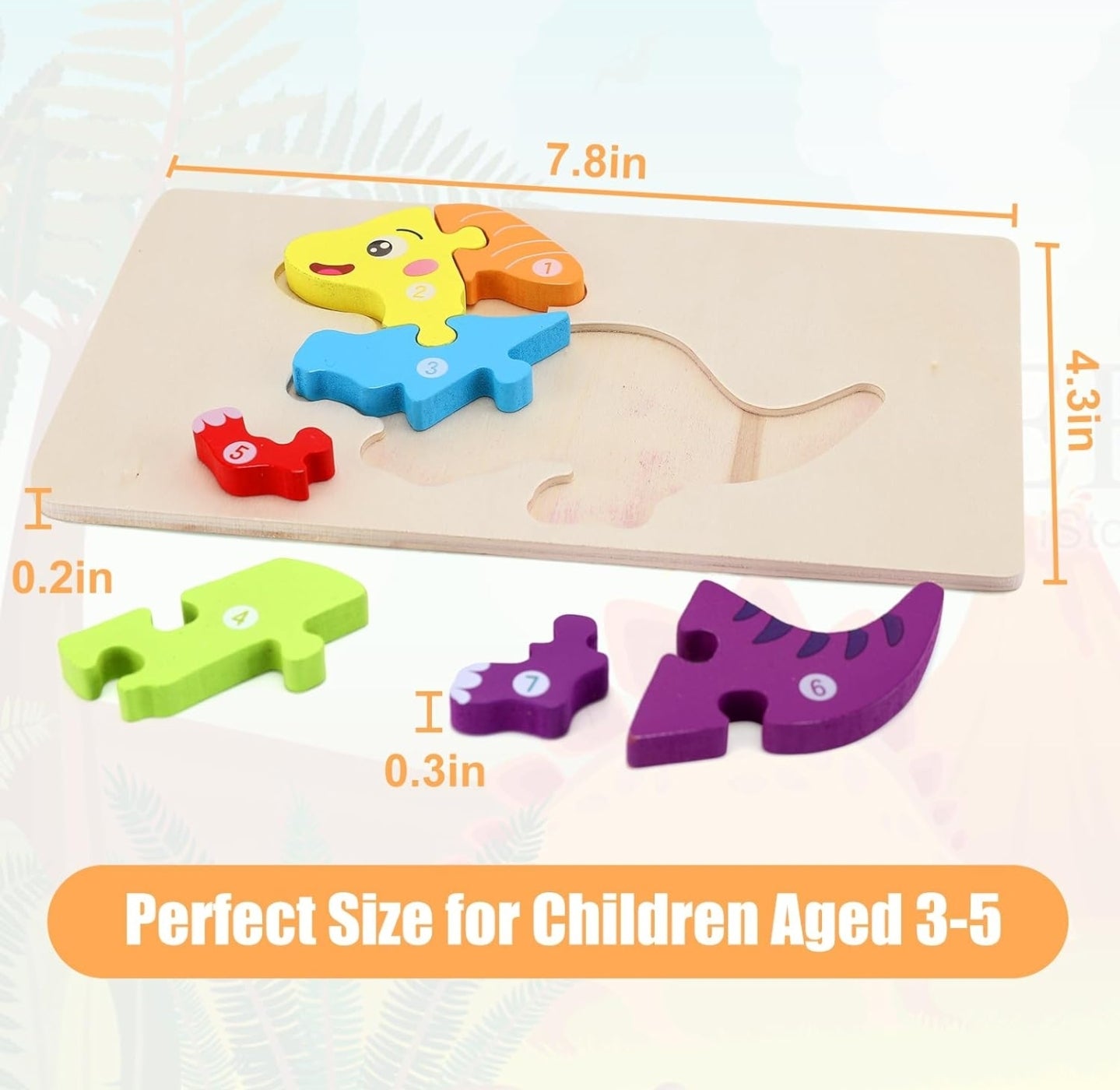 Nashrio Wooden Dinosaur Puzzle