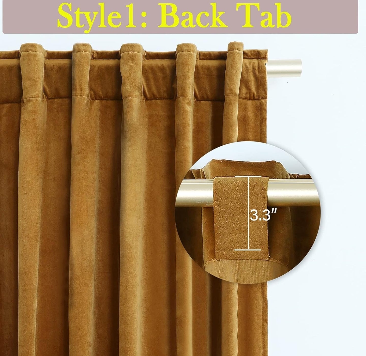 Timeper Back Top Velvet Curtains