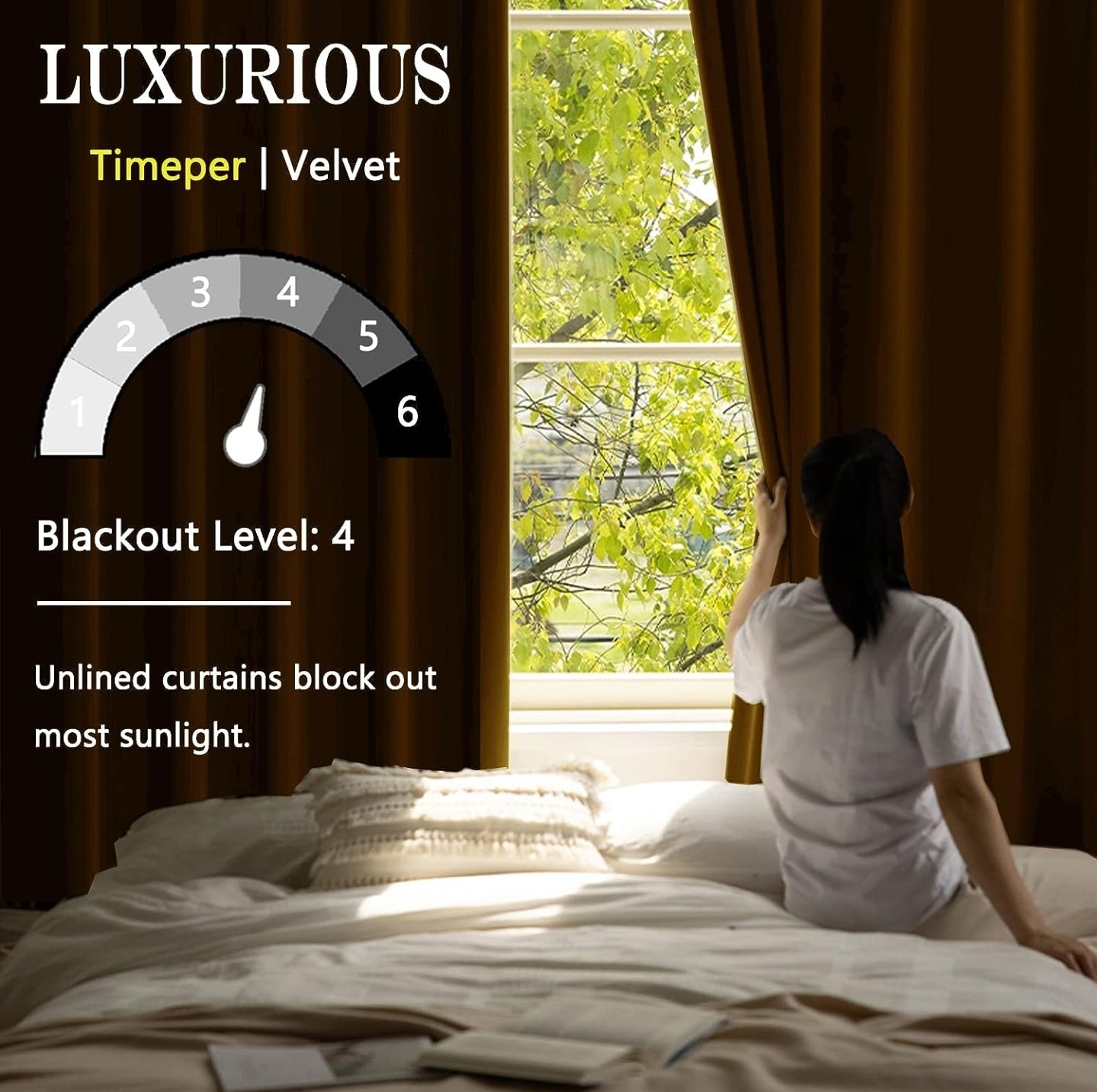 Timeper Back Top Velvet Curtains