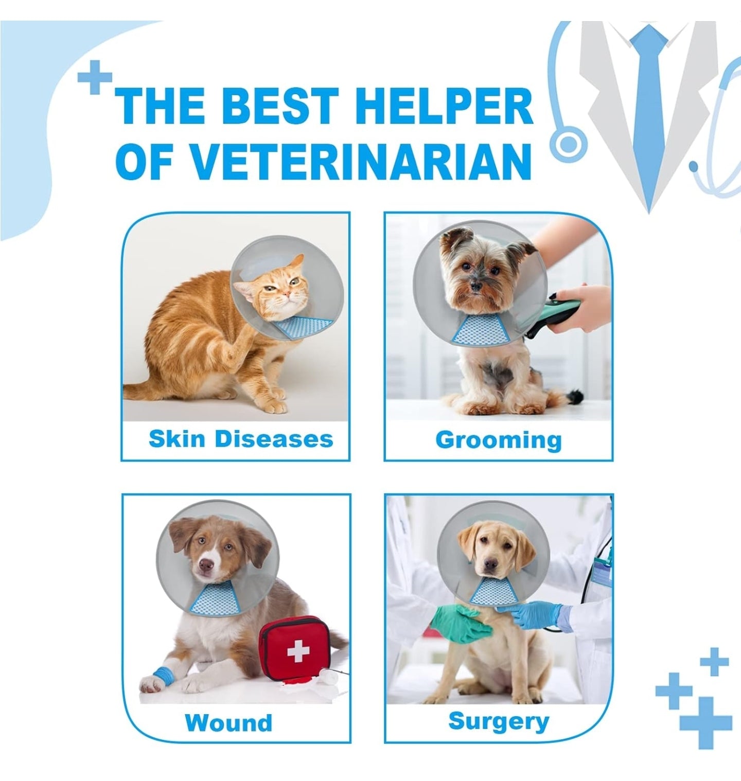 Supet Adjustable Pet Recovery Collar/Cone