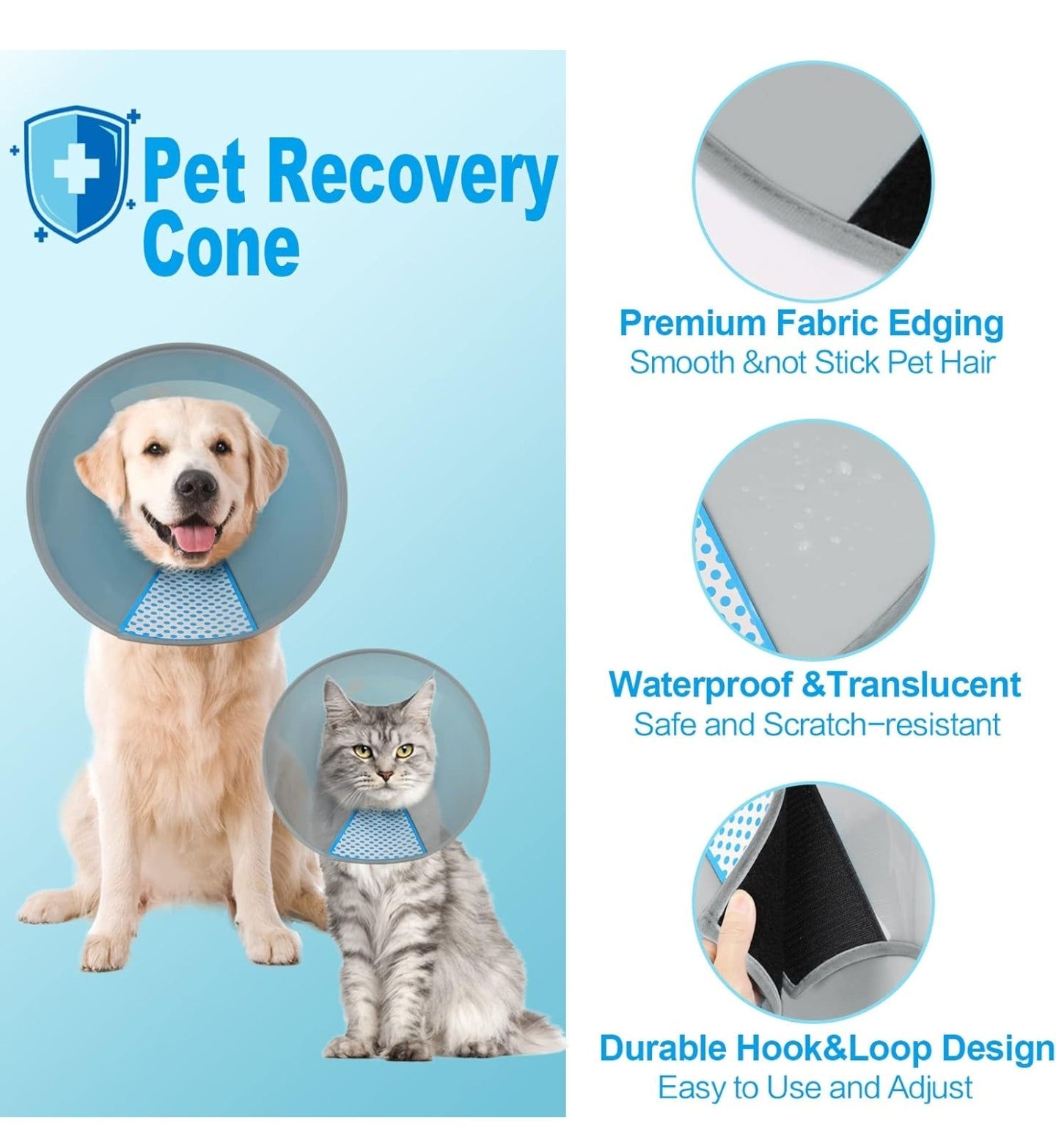 Supet Adjustable Pet Recovery Collar/Cone