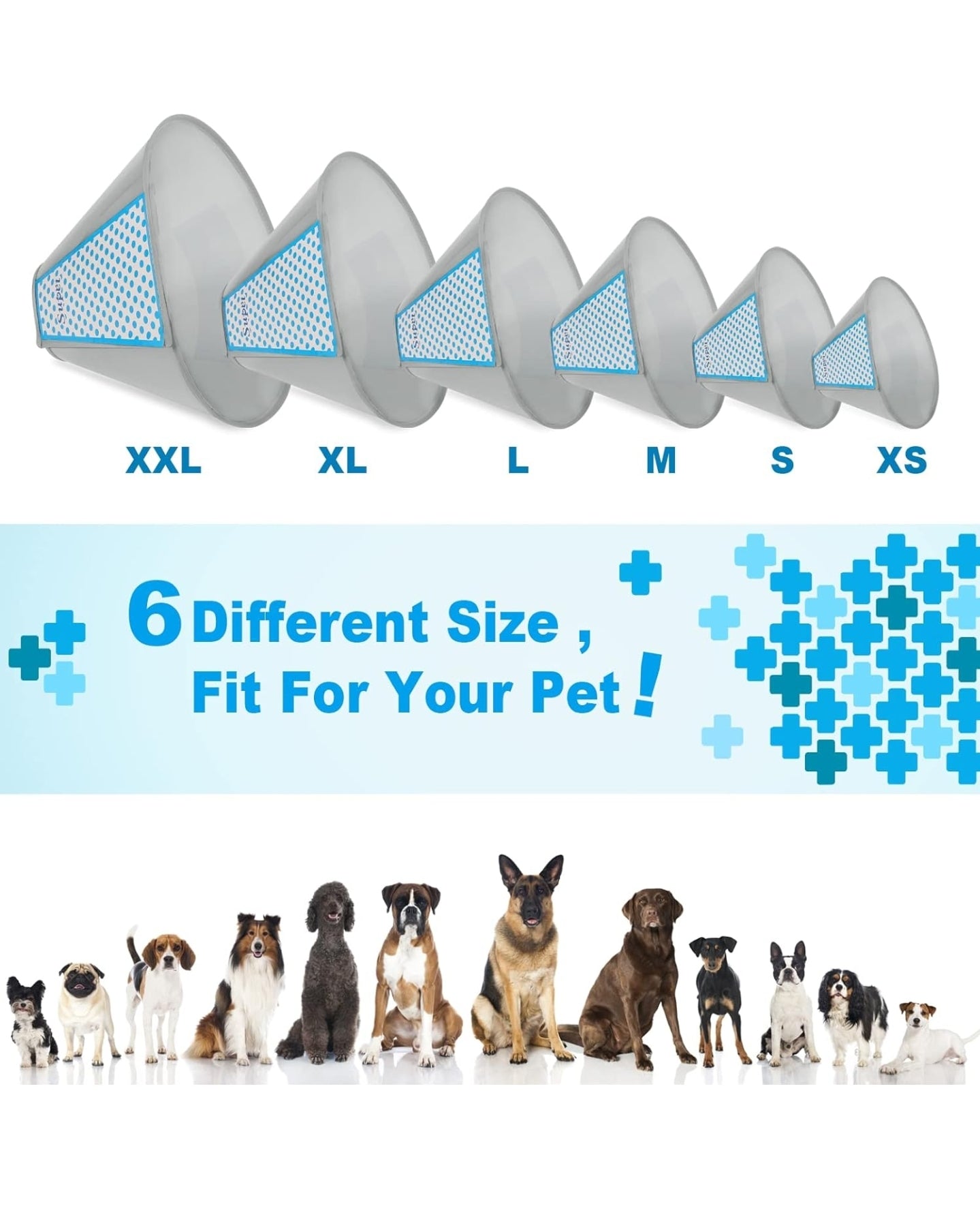 Supet Adjustable Pet Recovery Collar/Cone