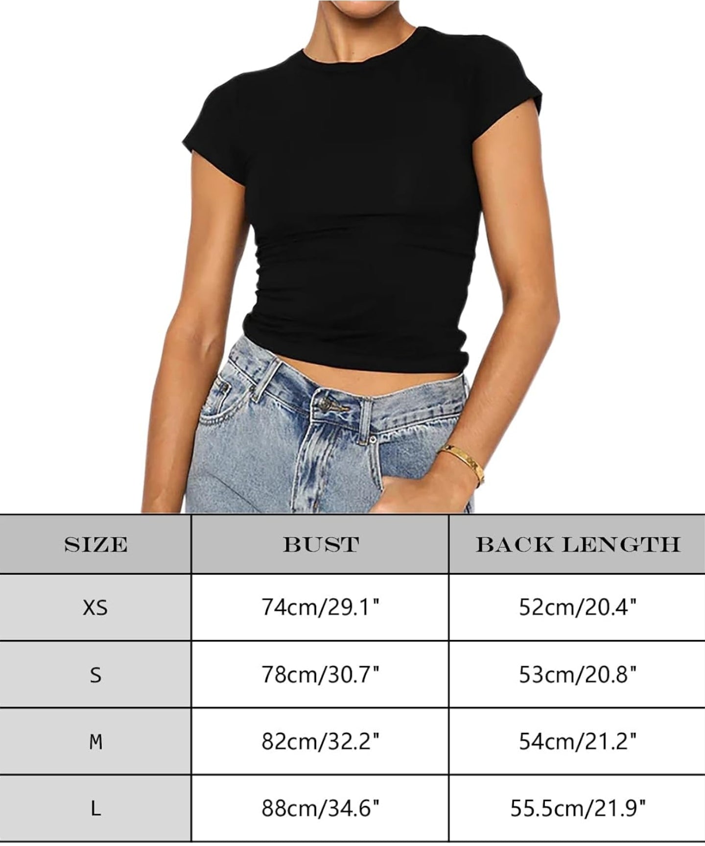 Women's Basic Slim Fit Crop Top T-Shirt