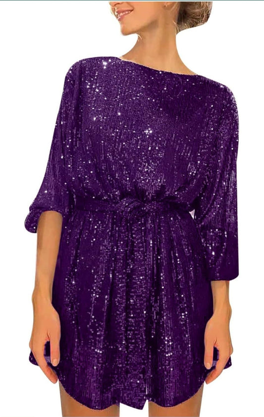 Purple Women's Sequin Dress