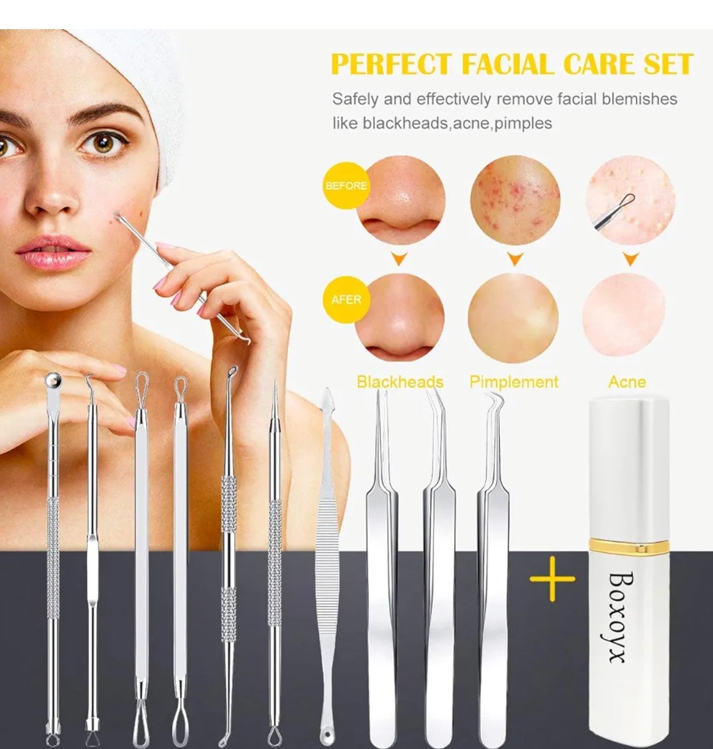 10 Pcs Professional Pimple Extraction Kit