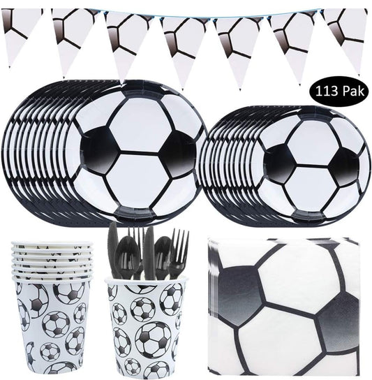 113 Pcs Soccer Party Set