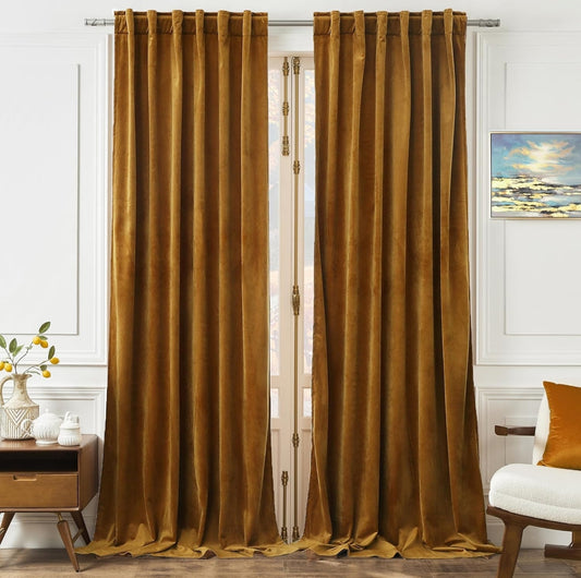 Timeper Back Top Velvet Curtains